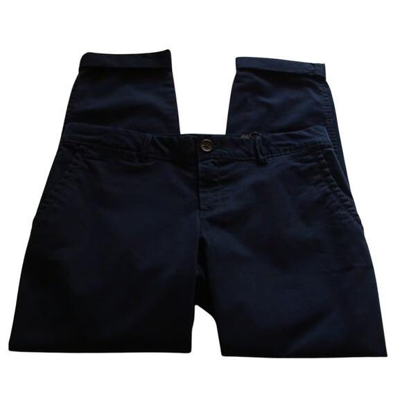 Banana Republic City Chino Cuff Hem Ankle Pant in Navy Blue Size 2 Petite - Picture 2 of 5